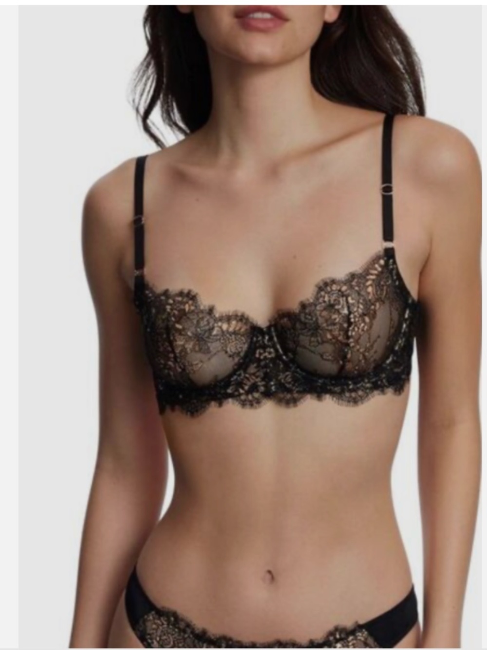 Skarlett Blue Women's Entice Lace Balconette Bra Black Size 38DD NWT - Picture 5 of 5